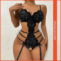 Women's Sexy Floral Lace Crotchless Teddy Bodysuit – Seductive & Elegant Lingerie