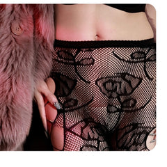 Sexy Hollow Rose Pantyhose Leggings