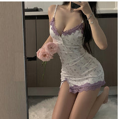 Sexy Lace Ice Silk Nightwear