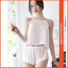 Backless Lace-Up with Suspenders Nightdress