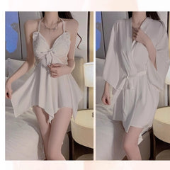 Seductive Nightdress with Underwear & Breast Pad & Robe Set