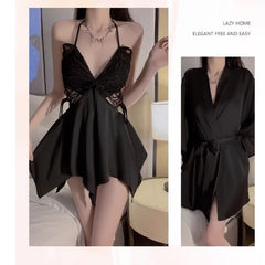 Seductive Nightdress with Underwear & Breast Pad & Robe Set