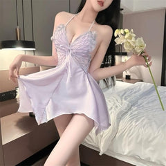 Seductive Nightdress with Underwear & Breast Pad & Robe Set