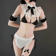 Maid Outfit Three-Point Lace Temptation Lingerie Set
