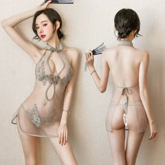 Fully Transparent & Ultra-Seductive Lace Lingerie Set