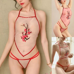 Women's Erotic Transparent Bellyband Lingerie Set