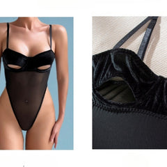 Women's Hollowed-Out Mesh Slim-Fitting Lingerie