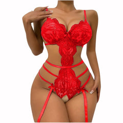 Women's Sexy Floral Lace Crotchless Teddy Bodysuit – Seductive & Elegant Lingerie