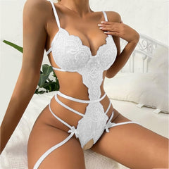 Women's Sexy Floral Lace Crotchless Teddy Bodysuit – Seductive & Elegant Lingerie