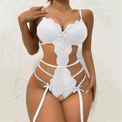 Women's Sexy Floral Lace Crotchless Teddy Bodysuit – Seductive & Elegant Lingerie