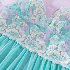 Elegant & Seductive Embroidered Floral Mesh Nightwear Set