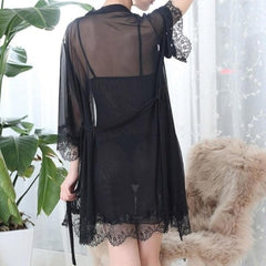 Women's Lace Silk Nightgown Wireless Lingerie