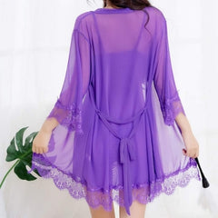 Women's Lace Silk Nightgown Wireless Lingerie