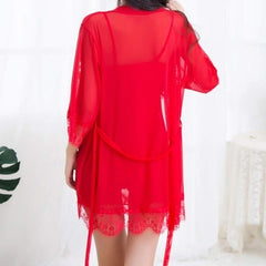 Women's Lace Silk Nightgown Wireless Lingerie