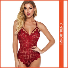 Spring Halter Neck With Backless Open Crotch Lingerie