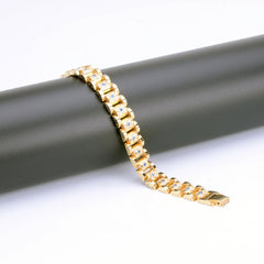 Titanium Steel Diamond Magnet Couple Bracelet