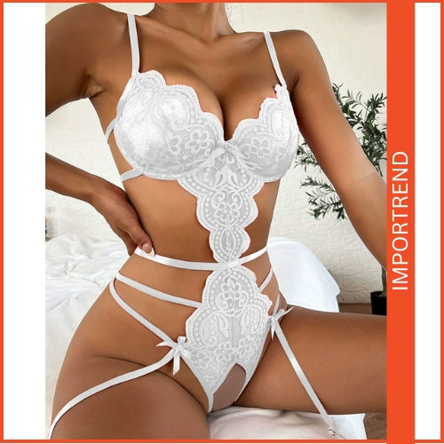 Women's Sexy Floral Lace Crotchless Teddy Bodysuit – Seductive & Elegant Lingerie