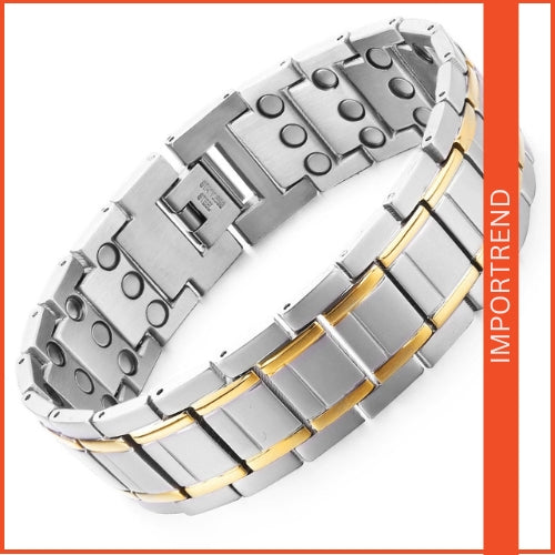 Magnetic Therapy Bracelet with Folding Clasp for Men's