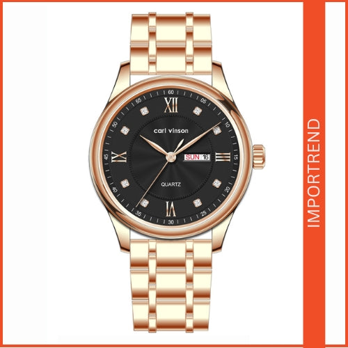 Diamond-Studded Double Calendar Men's Watch