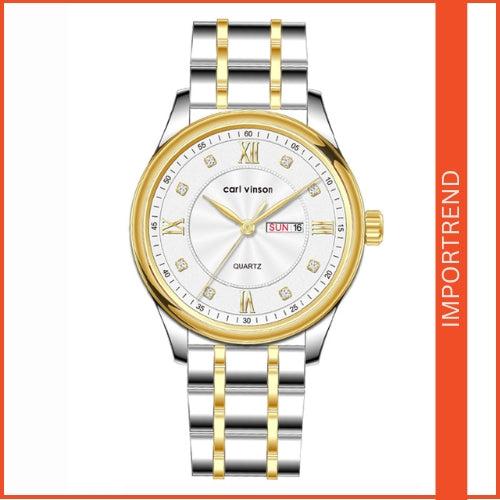 Diamond-Studded Double Calendar Men's Watch