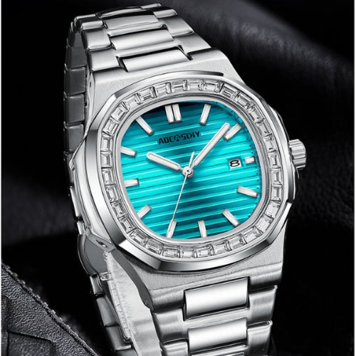 Men's Diamond Watch & Stainless Steel Strap