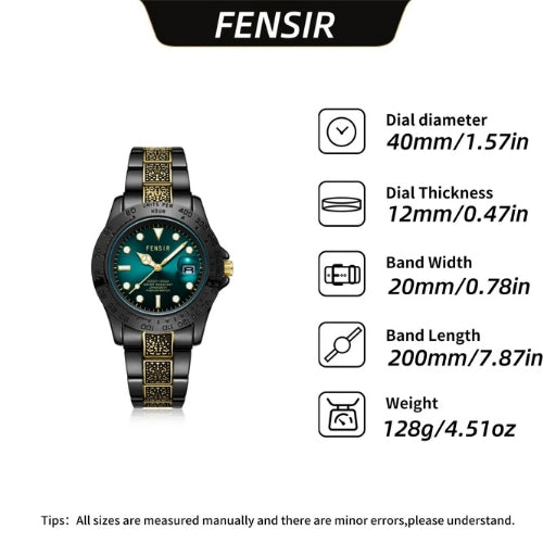 Men's Round Stainless Steel Watch