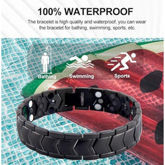 Black Stainless Steel Energy Bracelet for Mens's