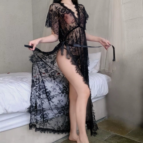Lace Transparent Long Nightgown