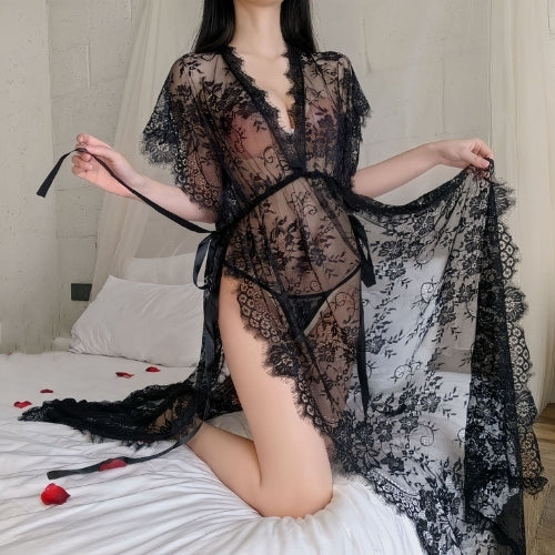 Lace Transparent Long Nightgown