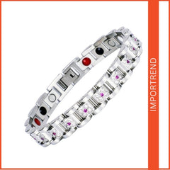 Titanium Steel Diamond Magnet Couple Bracelet