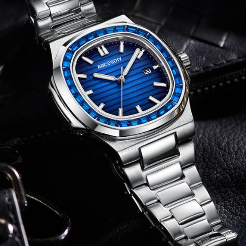 Men's Diamond Watch & Stainless Steel Strap