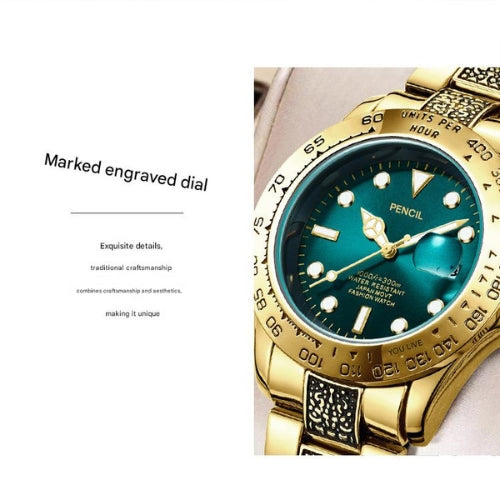 Men's Round Stainless Steel Watch