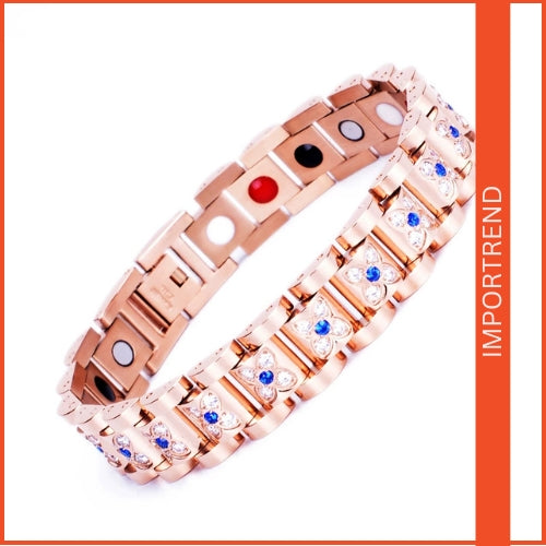 Titanium Steel Diamond Magnet Couple Bracelet