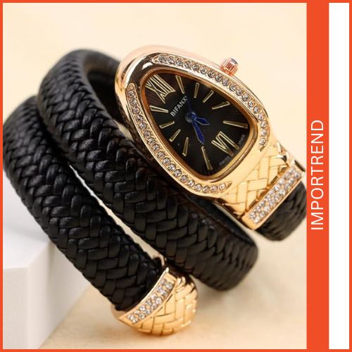 Women's Leather Strap Snake Watch