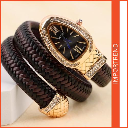 Women's Leather Strap Snake Watch