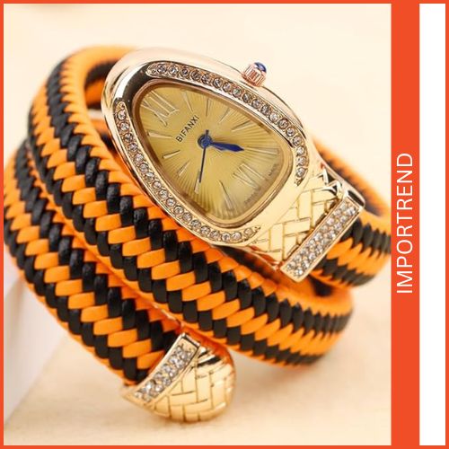 Women's Leather Strap Snake Watch