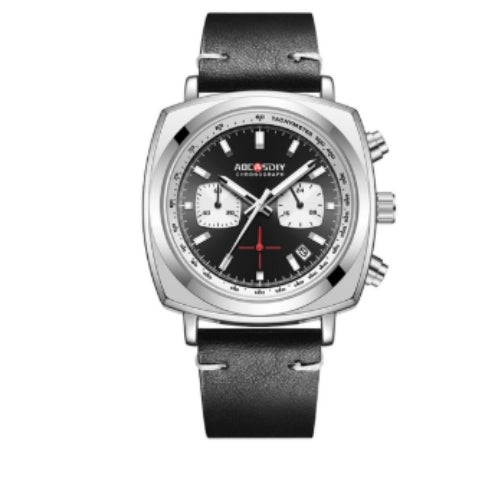 Men's Sports Quartz Watch with Leather Strap