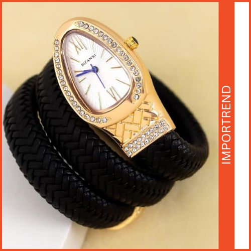 Women's Leather Strap Snake Watch