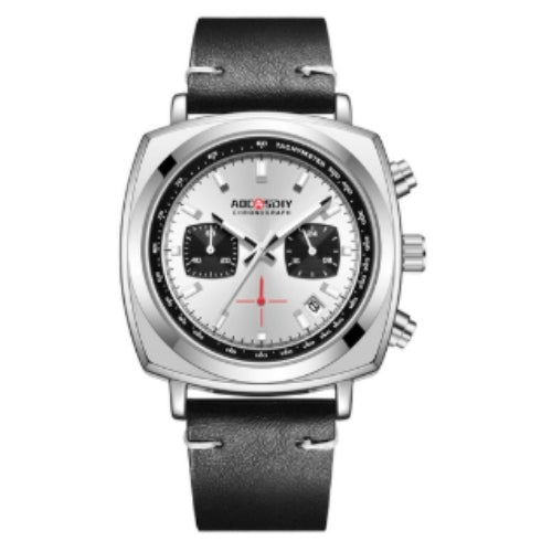Men's Sports Quartz Watch with Leather Strap