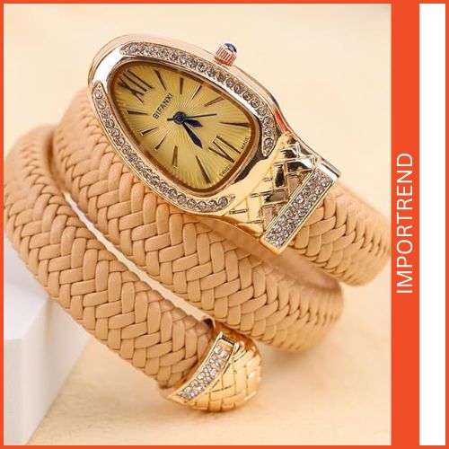 Women's Leather Strap Snake Watch