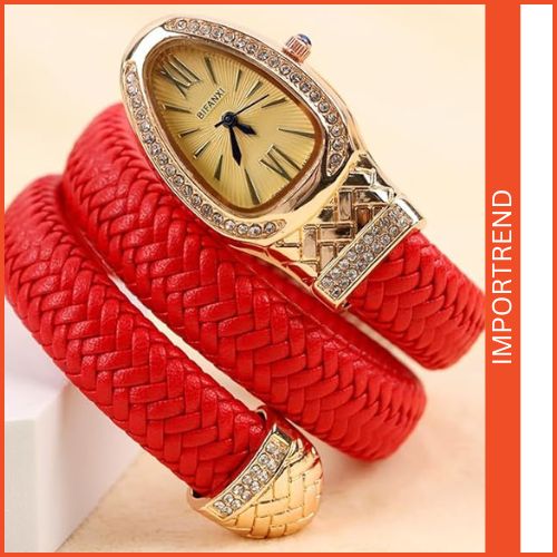 Women's Leather Strap Snake Watch