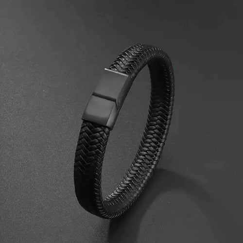 Men's Leather Magnetic Buckle Bracelet