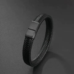 Men's Leather Magnetic Buckle Bracelet