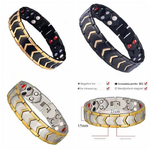 Black Stainless Steel Energy Bracelet for Mens's