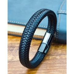 Men's Leather Magnetic Buckle Bracelet
