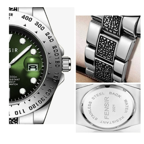 Men's Round Stainless Steel Watch