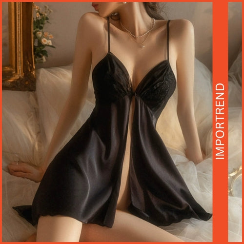 Seductive Backless Lingerie Set – Front Slit Nightwear