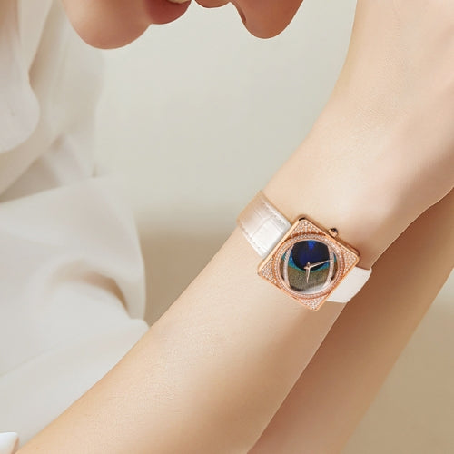 Diamond Women's Watch Belt, Square Quartz Watch