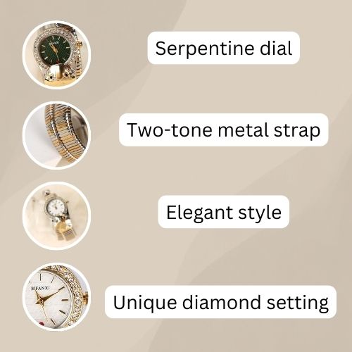 Women's Snake-Shaped Quartz Watch