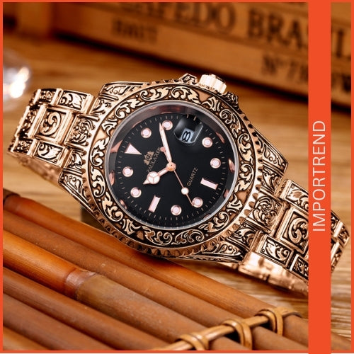 Carved Men's Quartz Watch